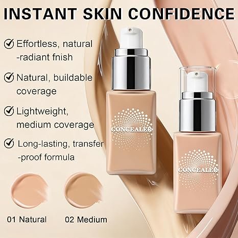 Liquid Foundation, Matte Finish Flawless Foundation 01 Natural - Image 2